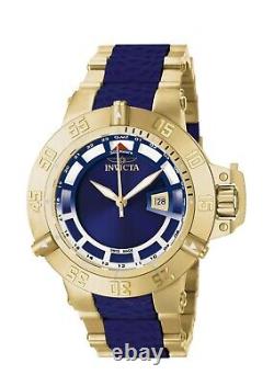 New Old Stock Invicta Subaqua Noma Swiss GMT Bracelet Men Watch Blue/Rubber 50mm