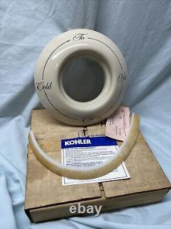 New Old Stock Kohler 145-40 Parchment Ceramic Hot Cold Shower Dial Plate