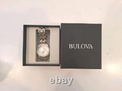 New Old Stock Men's Bulova 2 Tone Watch Double Platinum 98A150-New Battery