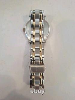 New Old Stock Men's Bulova 2 Tone Watch Double Platinum 98A150-New Battery