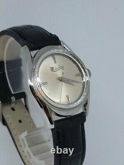 New Old Stock Mens Lucien Piccard Stainless Steel Manual Wind Watch! 1960s