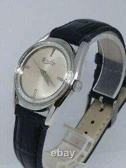 New Old Stock Mens Lucien Piccard Stainless Steel Manual Wind Watch! 1960s