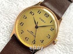 New Old Stock NOS Stainless Steel Gold Plated Timex Mechanical Winding Watch