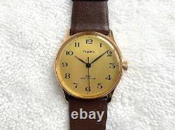 New Old Stock NOS Stainless Steel Gold Plated Timex Mechanical Winding Watch