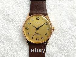New Old Stock NOS Stainless Steel Gold Plated Timex Mechanical Winding Watch