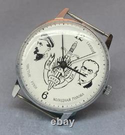 New Old Stock (NOS) Vintage 1990 Raketa KGB-Themed Wristwatch Petrodvorts New Old Stock (NOS) Vintage 1990 Raketa KGB-Themed Wristwatch Petrodvorts