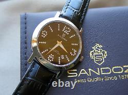 New Old Stock, Nice Rare Sandoz, All Swiss Made, 1989, Eta Swiss Quartz, Box