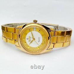 New Old Stock OLMA Swiss Gold Plated 5mic Auto Date 33mm Watch 25J ETA 2824-2