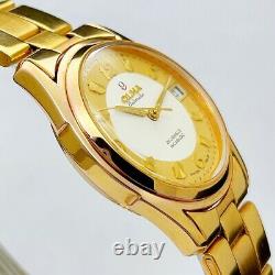 New Old Stock OLMA Swiss Gold Plated 5mic Auto Date 33mm Watch 25J ETA 2824-2