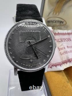 New Old Stock Princeton Liberty Bell 1776 1976 Bicentennial Manual Coin Watch