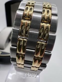 New Old Stock Pulsar Gold Silver Tone Quartz Day Date Box And Paper 100m Wr