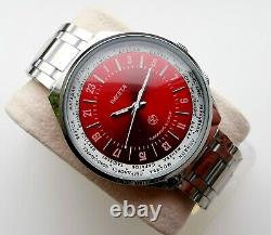 New Old Stock Raketa Pilot Military 24 Hour Movement Mineral Crystal Rare Model