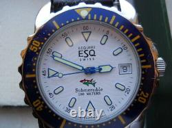 New Old Stock, Rare Esquire-movado Submersible 333, Swiss Made, 1983, Quartz, Box