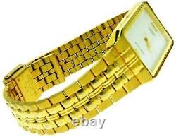 New Old Stock Rare Rectangular Citizen Gold Tone Band S. Steel WR Watch R86293-WL