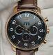 New Old Stock TITUS DayDateMonth Black Dial Dk Brown Leather Automatic Men Watch