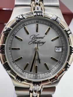 New Old Stock Vincent Anthony Jewelers Men's Wrist Watch Gold Silver Tone