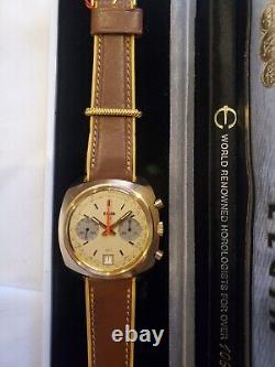 New Old Stock Vintage 1970's Elgin Chronograph with Box & Papers Valjoux 7734