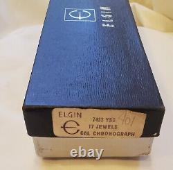 New Old Stock Vintage 1970's Elgin Chronograph with Box & Papers Valjoux 7734