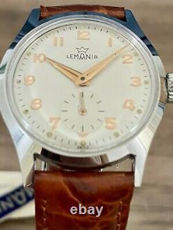 New Old Stock Vintage Lemania 203-PS cal. 3000, mint 33mm Military Style watch