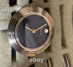 New Old stock 1970s Mint LUCERNE Black Face With Rhinestone Windup Watch