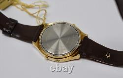 New Vintage 1978 Mens Bulova Quartz Chronograph LED Digital Wristwatch NOS