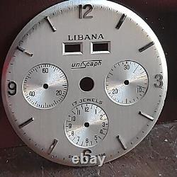 New old stock Vintage Libana Watch Dial for Cal. Valjoux 72 double calendar 32mm