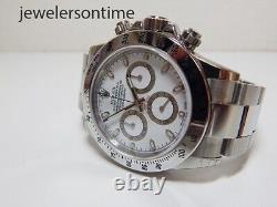 New, unworn Rolex SS Daytona white dial New Old Stock! M serial box/papers