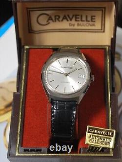 Nice NOS 1970 CARAVELLE by Bulova 17J Automatic Men's Watch withBox