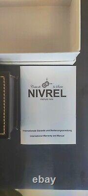 Nivrel Rare (#40/50) NOS decorated Landeron 248 Chronograph. Box, Papers, OEM band
