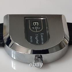 Nos 1960-70's Swiss Lucerne Digital Jump Hour Manual Watch + Swiss Rubber Strap