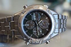 Nos Casio Lis-001 Lineage Titanium Ana/digi Chrono Vintage Watch Pilot Tic Duro