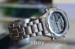 Nos Casio Lis-001 Lineage Titanium Ana/digi Chrono Vintage Watch Pilot Tic Duro