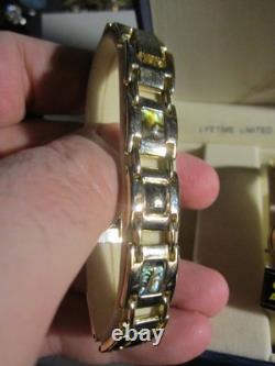 Nos Galaxie By Elgin Watch Abalone Inlay Band In The Original Box Tags Papers