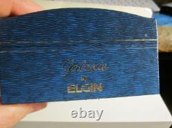 Nos Galaxie By Elgin Watch Abalone Inlay Band In The Original Box Tags Papers
