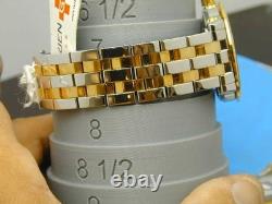Nos Gruen Dual Time Blue Dial Teo Tone Screw Down Butterfly Clasp Mans Watch