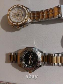 Nos Lot Of Mens Chronograph Multi Brand Watches 9 All Need Batteries Nice