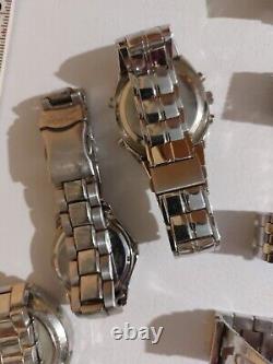 Nos Lot Of Mens Chronograph Multi Brand Watches 9 All Need Batteries Nice