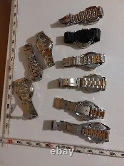 Nos Lot Of Mens Chronograph Multi Brand Watches 9 All Need Batteries Nice