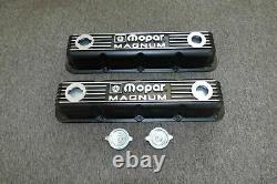 Nos Mopar Performance Black Cast Aluminum MAGNUM Small Block Valve Covers 360