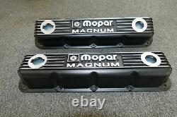 Nos Mopar Performance Black Cast Aluminum MAGNUM Small Block Valve Covers 360