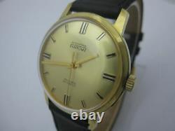 Nos New Swiss Made Gold Pl Automatic Men's Fantome Analog Watch 1960's