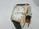 Nos New Swiss Made Gold Plated Automatic Men's Record Watch With Date 1960's