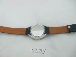 Nos New Swiss Superautomatic With Date Men's Divers Camy Leather Watch 1960's