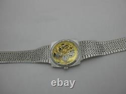 Nos New Swiss Vintage Mechanical Handwinding Revue Skeleton Mens Analog Watch