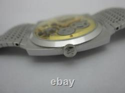 Nos New Swiss Vintage Mechanical Handwinding Revue Skeleton Mens Analog Watch