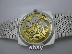 Nos New Swiss Vintage Mechanical Handwinding Revue Skeleton Mens Analog Watch