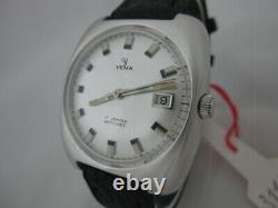 Nos New Vintage Mechanical Hand Winding Yema 17 Jewels Date Men's Analog Watch