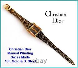 ORIGINAL CHRISTIAN DIOR Watch, Stainless Steel & 18K Solid Gold New Old Stock