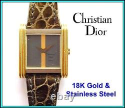 ORIGINAL CHRISTIAN DIOR Watch, Stainless Steel & 18K Solid Gold New Old Stock