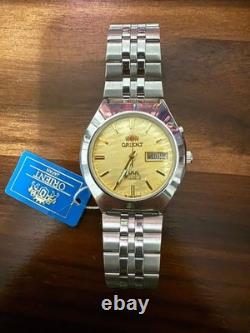 Orient AAA Gold Automatic Watch NOS 21 Jewels Japan Day Date Vintage Rare